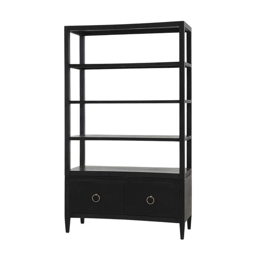 Bramble - Westminster Concave Linen Wrapped Shelving Unit - US-WS-76647FBKS----- - GreatFurnitureDeal