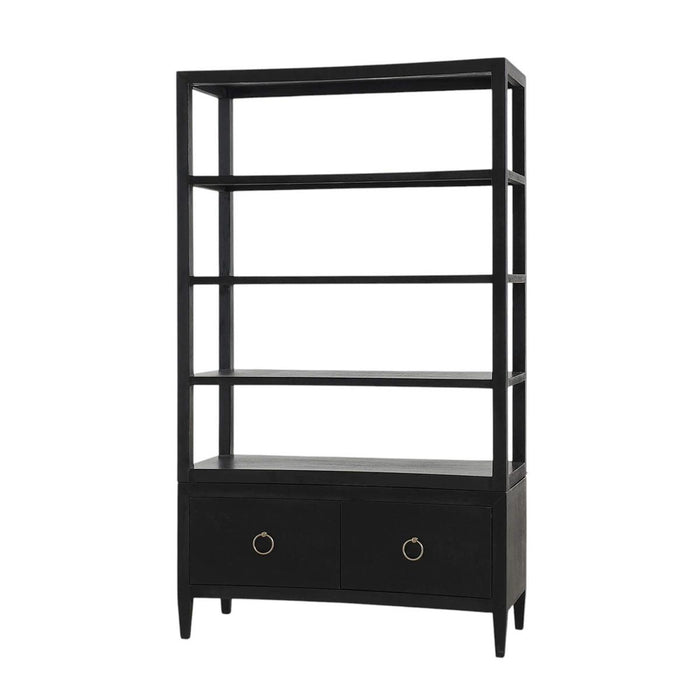 Bramble - Westminster Concave Linen Wrapped Shelving Unit - US-WS-76647FBKS----- - GreatFurnitureDeal
