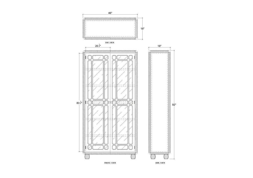 Bramble - Toulouse Glass Display Cabinet - US-WS-76805MTB-FRW--- - GreatFurnitureDeal