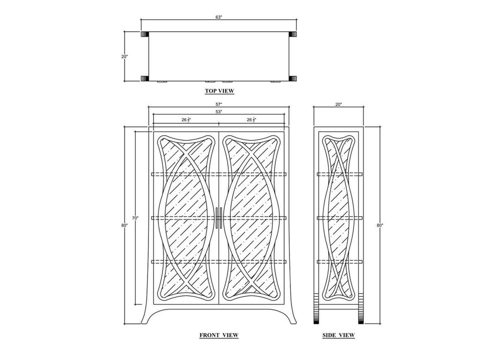 Bramble - Belle Epoque Display Cabinet w/ LED - US-WS-76840WLT-PUT--NDT - GreatFurnitureDeal