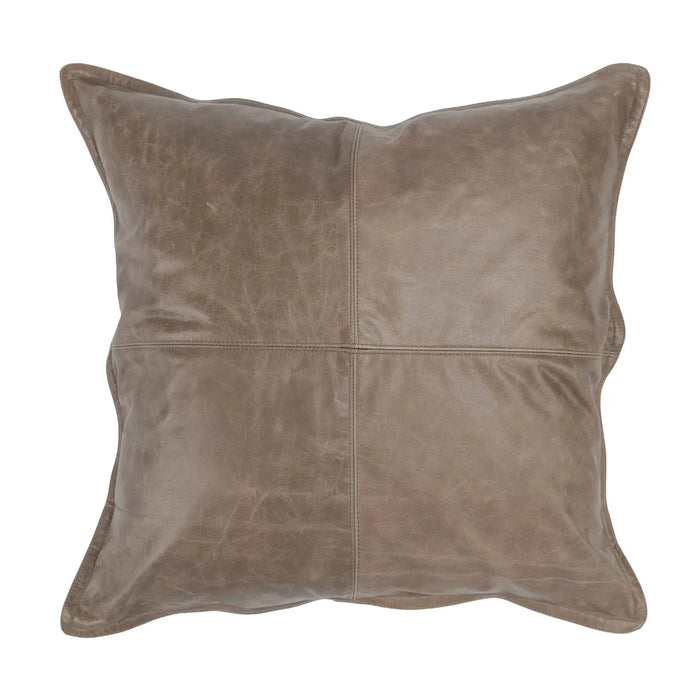 Villa By Classic Home - Cheyenne 100% Leather 22" Throw Pillow in Taupe -Set of 2- V250003 - GreatFurnitureDeal