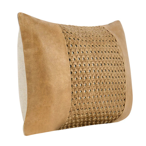 Villa by Classic Home - Toscano 14"x20" Genuine Leather Throw Pilow, Chestnut Brown - V280084 - GreatFurnitureDeal