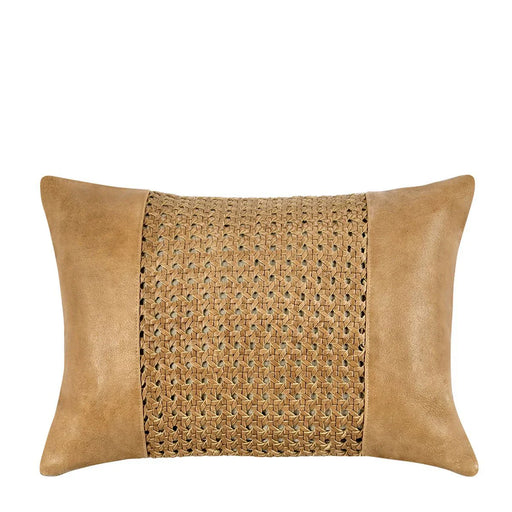 Villa by Classic Home - Toscano 14"x20" Genuine Leather Throw Pilow, Chestnut Brown - V280084 - GreatFurnitureDeal