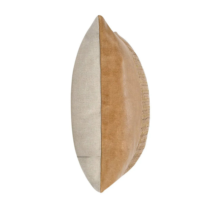 Villa by Classic Home - Toscano 14"x20" Genuine Leather Throw Pilow, Chestnut Brown -Set of 2- V280084 - GreatFurnitureDeal