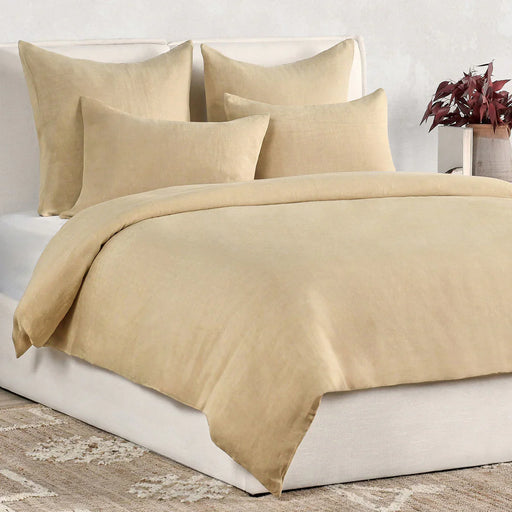 Villa By Classic Home - Paloma Hemp Fabric Ochre Amber Queen Duvet Set - V290198 - GreatFurnitureDeal