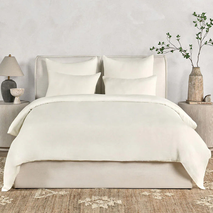 Villa By Classic Home - Paloma Hemp Fabric Ivory King Duvet Set - V290202 - GreatFurnitureDeal