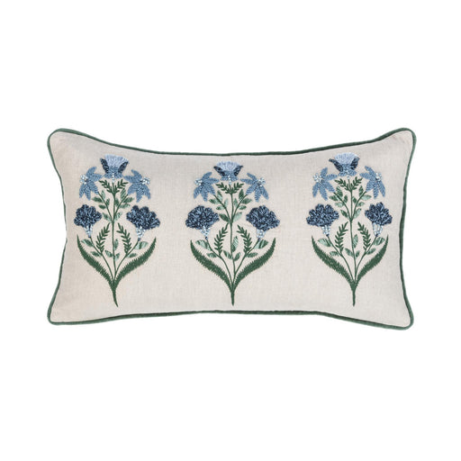 Villa By Classic Home - NV Belcourt Floral Natural/Blue 14x26 Pillows -Set of 2- V310060 - GreatFurnitureDeal