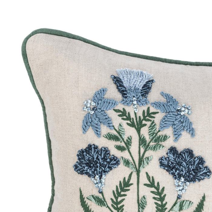 Villa By Classic Home - NV Belcourt Floral Natural/Blue 14x26 Pillows -Set of 2- V310060 - GreatFurnitureDeal