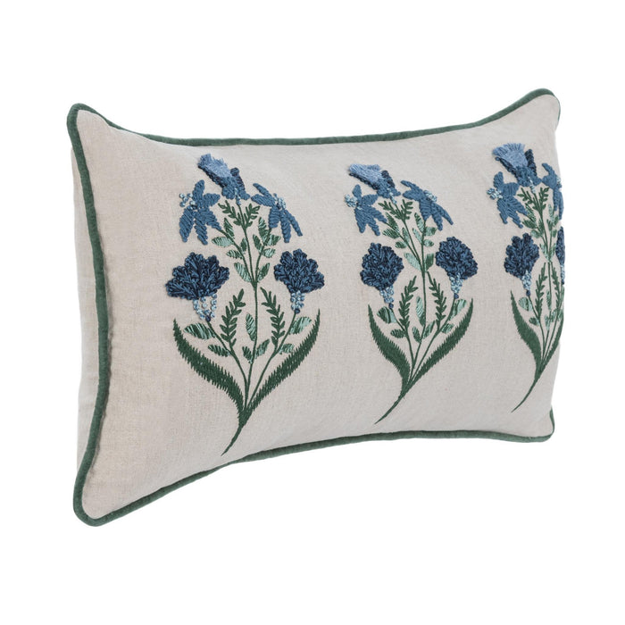 Villa By Classic Home - NV Belcourt Floral Natural/Blue 14x26 Pillows -Set of 2- V310060 - GreatFurnitureDeal