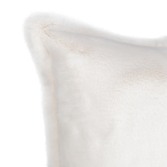 Villa By Classic Home - NV Taiga Faux Fur Ivory 22x22 Pillows -Set of 2- V310062 - GreatFurnitureDeal