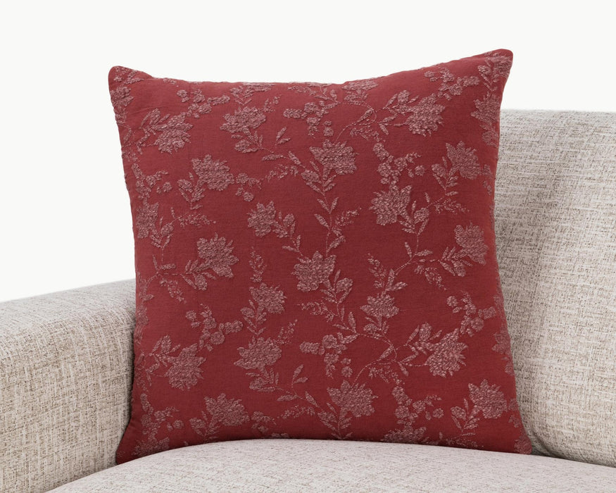 Villa By Classic Home - NV Rosecliff Burgundy Red 22x22 Pillows -Set of 2- V310074 - GreatFurnitureDeal