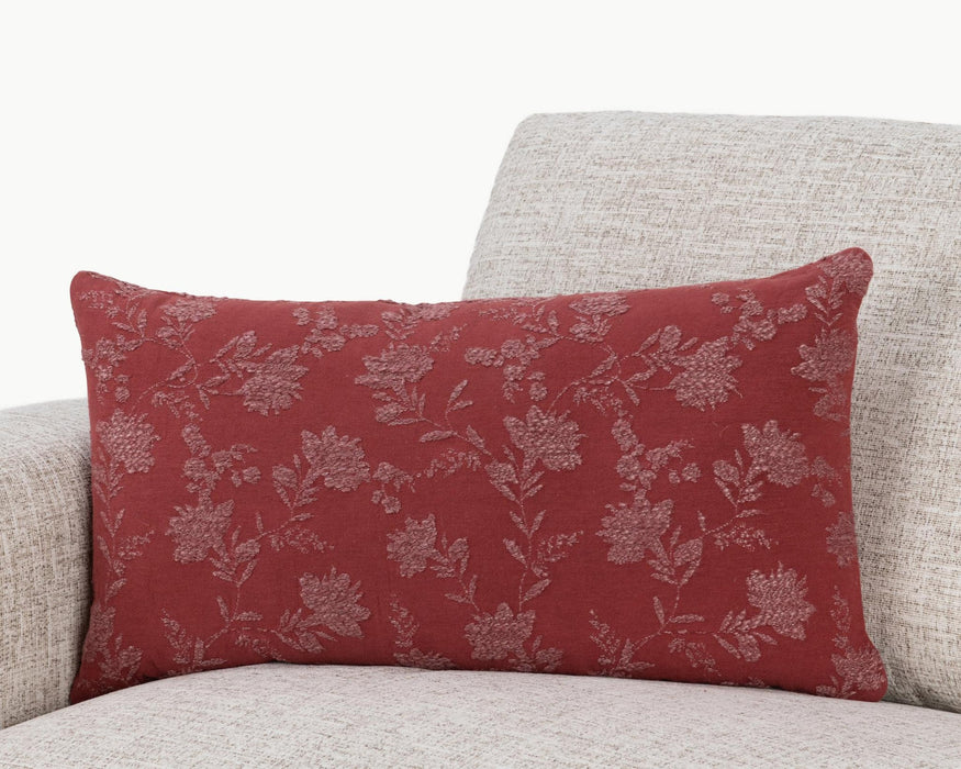 Villa By Classic Home - NV Rosecliff Burgundy Red 14x26 Pillows -Set of 2- V310075 - GreatFurnitureDeal