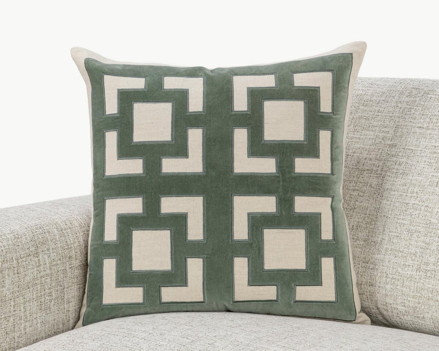Villa By Classic Home - NV Corbin Jade Green 22x22 Pillows -Set of 2- V310076 - GreatFurnitureDeal
