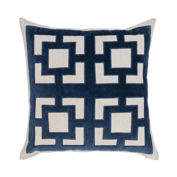 Villa By Classic Home - NV Corbin Navy Blue 22x22 Pillows -Set of 2- V310077 - GreatFurnitureDeal