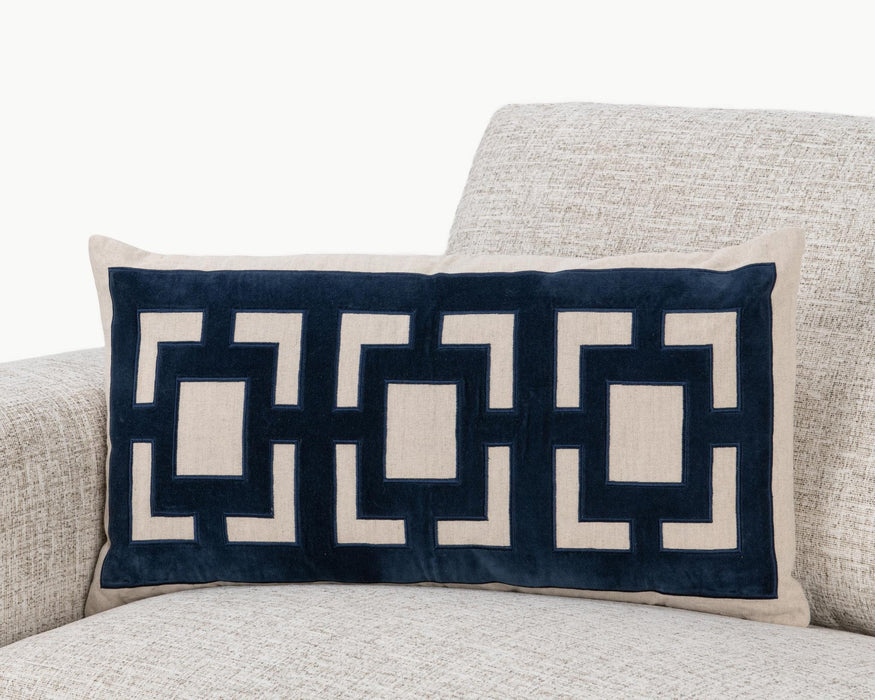 Villa By Classic Home - NV Corbin Navy Blue 26x14 Pillows -Set of 2- V310079 - GreatFurnitureDeal