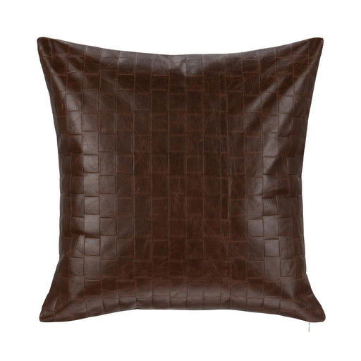 Villa By Classic Home - TQ Leather Seston Brown 20x20 Pillows -Set of 2- V320035 - GreatFurnitureDeal