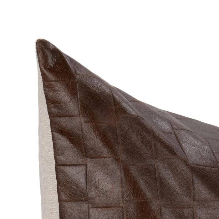 Villa By Classic Home - TQ Leather Seston Brown 20x20 Pillows -Set of 2- V320035 - GreatFurnitureDeal