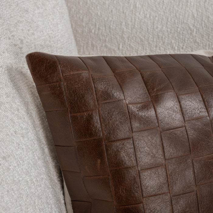 Villa By Classic Home - TQ Leather Seston Brown 20x20 Pillows -Set of 2- V320035 - GreatFurnitureDeal