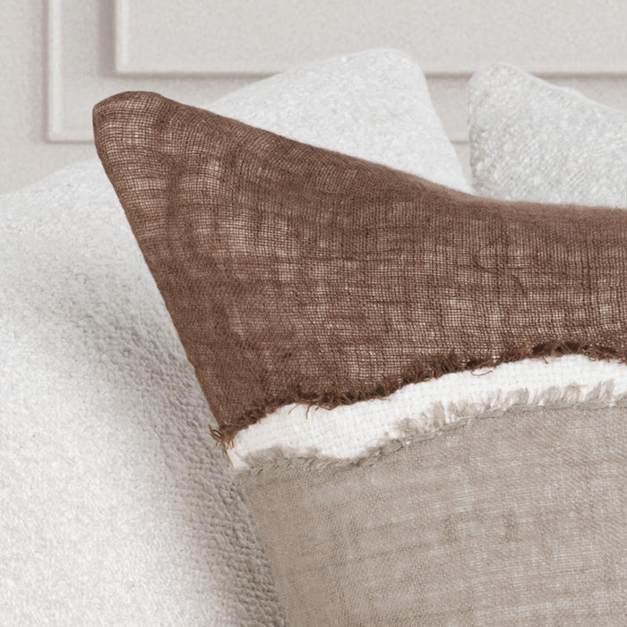 Villa By Classic Home - VC Bikram Ivory/Mocha 22x22 Pillows (Set of 2) - V320047