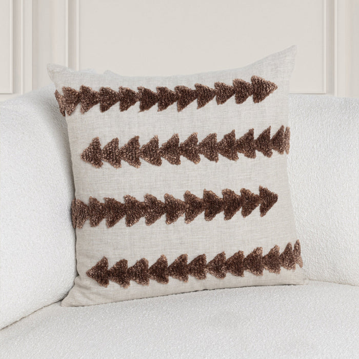 Villa By Classic Home - LN Essay Frothed Brown 22x22 Pillows (Set of 2) - V320062