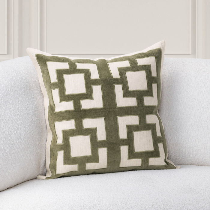 Villa By Classic Home - NV Corbin Olive Green 22x22 Pillows -Set of 2- V330013 - GreatFurnitureDeal