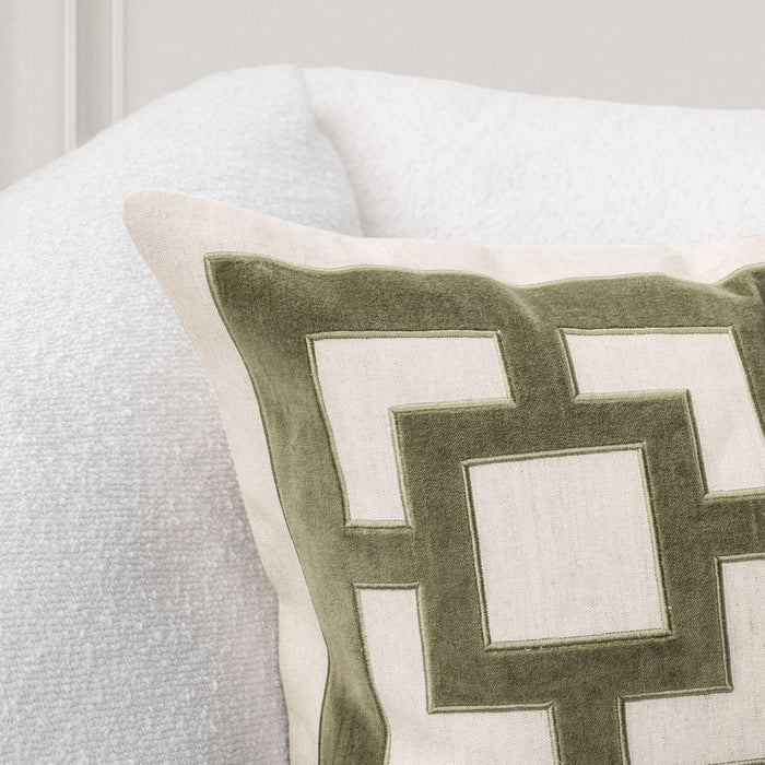 Villa By Classic Home - NV Corbin Olive Green 22x22 Pillows -Set of 2- V330013 - GreatFurnitureDeal
