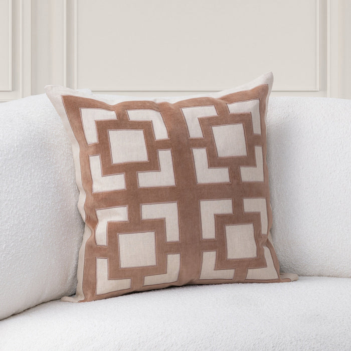 Villa By Classic Home - NV Corbin Frothed Brown 22x22 Pillows -Set of 2- V330014 - GreatFurnitureDeal