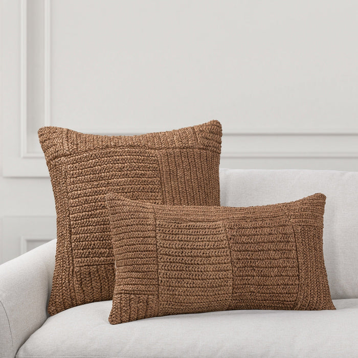 Villa By Classic Home - SLD Merritt Pillow in Amber Brown 22x22 (Set of 2) - V340042 - GreatFurnitureDeal