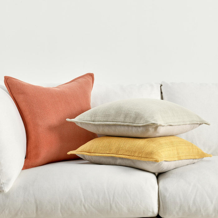 Villa By Classic Home - Matilda 100% Cotton 18” Stonewashed Throw Pillow, Natural - VE40002 - GreatFurnitureDeal