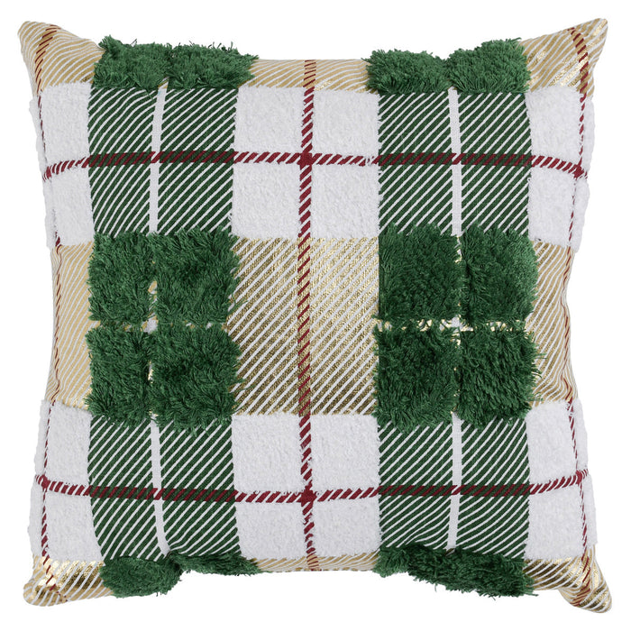 Villa By Classic Home - VE Plaid Texture Green Multi 18 x 18 Pillows (Set of 2) - VE550021 - GreatFurnitureDeal