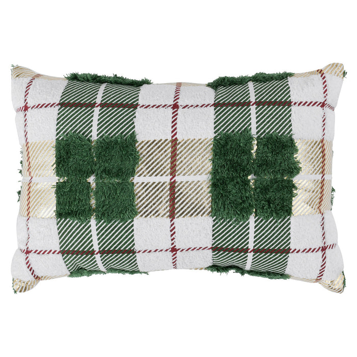 Villa By Classic Home - VE Plaid Texture Green Multi 14 x 20 Pillows (Set of 2) - VE550022 - GreatFurnitureDeal