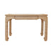 Worlds Away - One Drawer Ming Style Desk In Woven Rattan With Glass Top - VERRA - GreatFurnitureDeal
