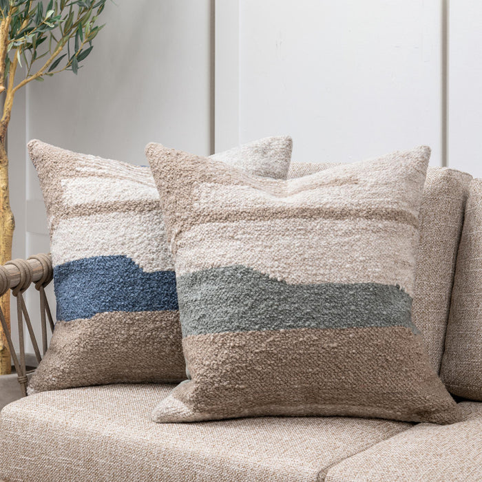 Villa By Classic Home - Performance Sita Blue Seal/ Natural 22x22 Pillows (Set of 2) - VO11001
