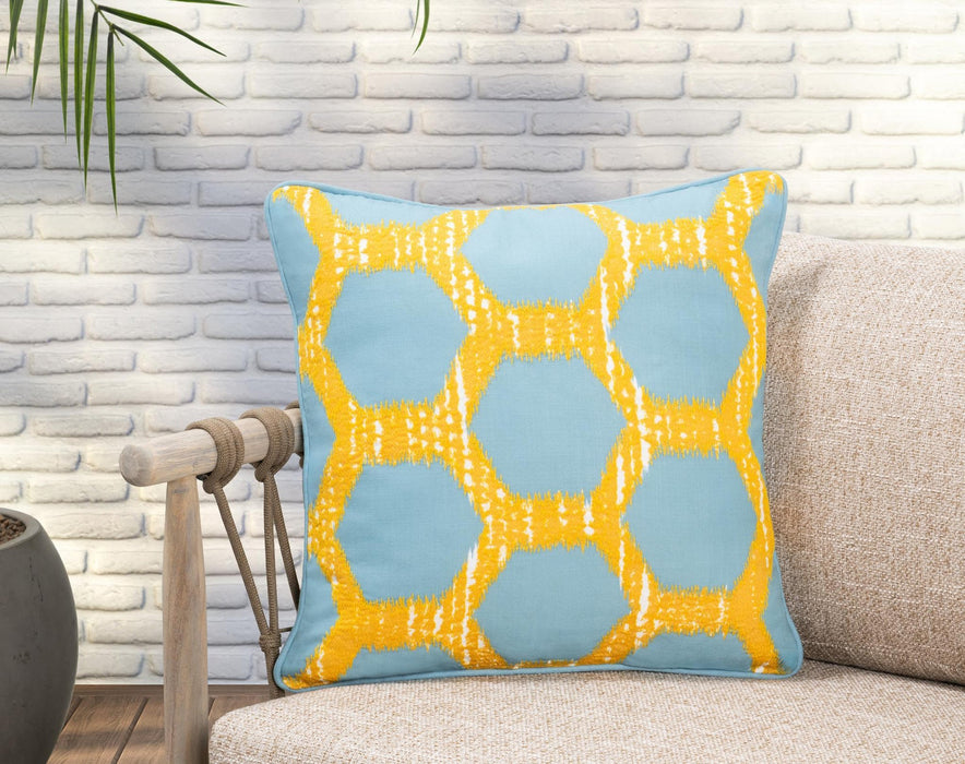 Villa By Classic Home - Indoor/Outdoor Gaines Yellow/Blue 20"x 20" Pillows (Set of 2) - VO20028 - GreatFurnitureDeal