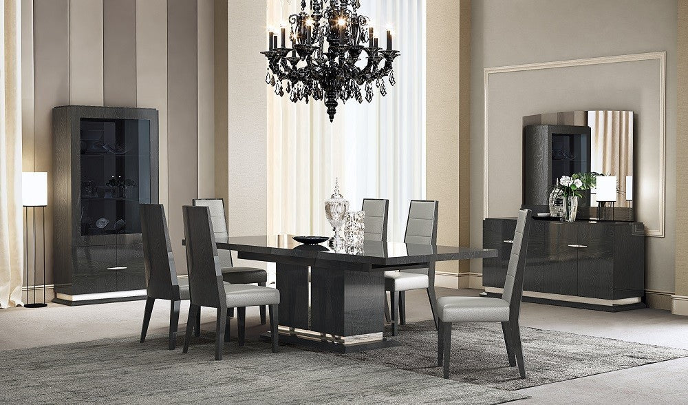 J&M Furniture - Valentina Modern 9 Piece Dining Room Set in Grey - 18452-DT-9SET - GreatFurnitureDeal