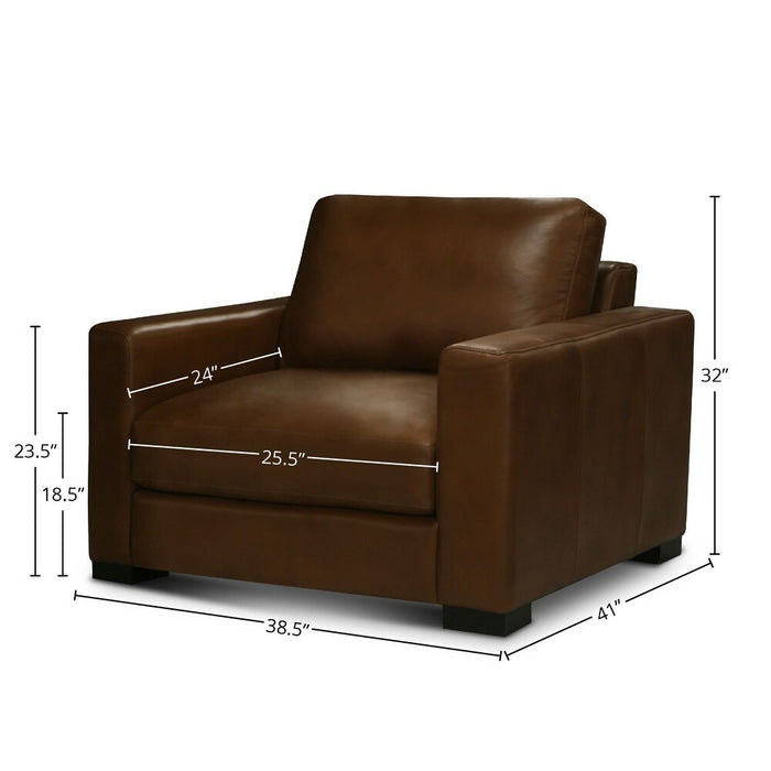 GFD Leather - Vancouver 38.5" Wide Upholstered Accent Chair, Portofino Cinnamon - GTRX33-10