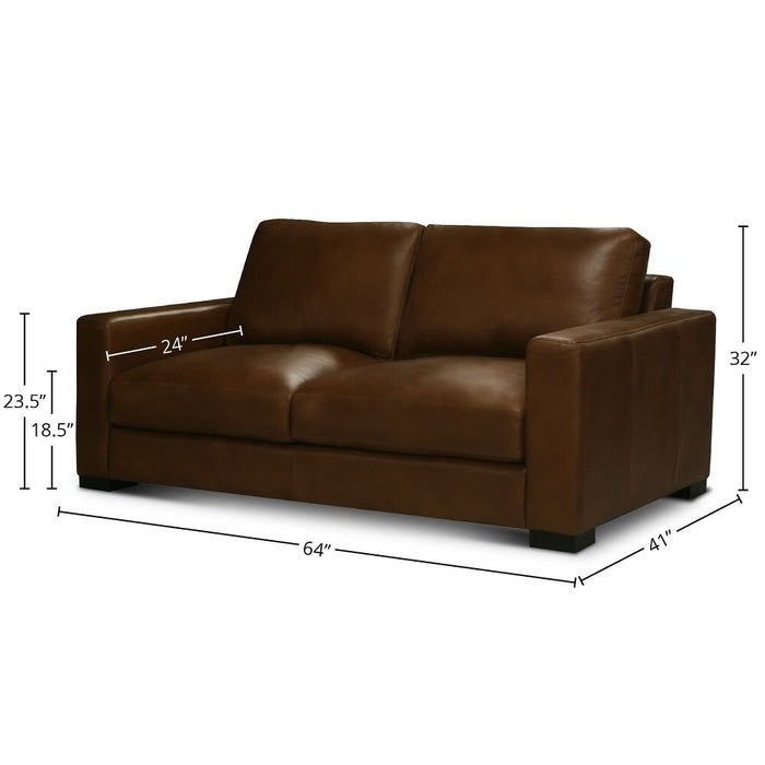 GFD Leather - Vancouver 64" Wide Upholstered Love Seat, Portofino Cinnamon - GTRX33-20
