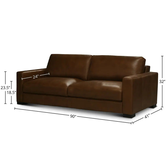 GFD Leather - Vancouver 90" Wide Upholstered Sofa, Portofino Cinnamon - GTRX33-30