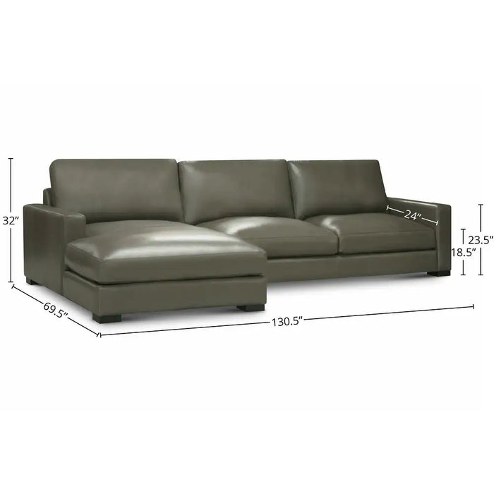 GFD Leather - Vancouver Upholstered Chaise Sectional in Portofino Cavalla - GTRX33-32/53