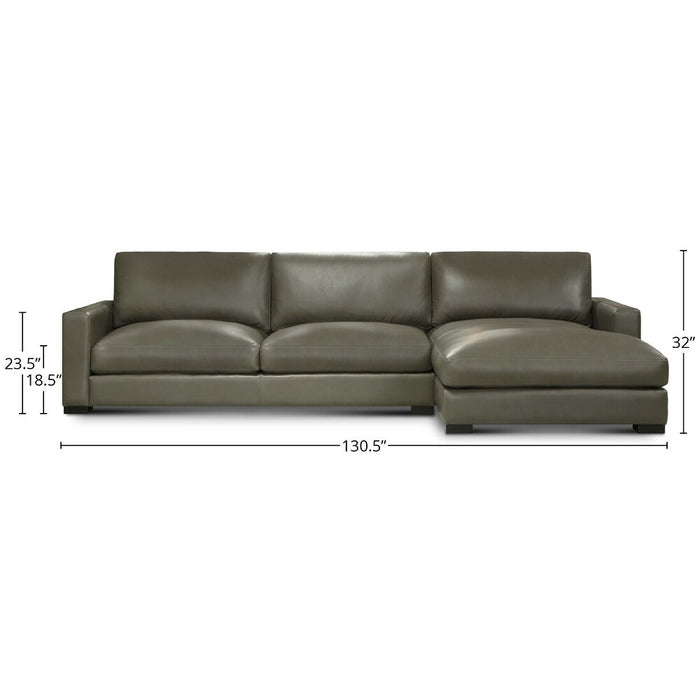 GFD Leather - Vancouver Upholstered Chaise Sectional in Portofino Cavalla - GTRX33-32/53