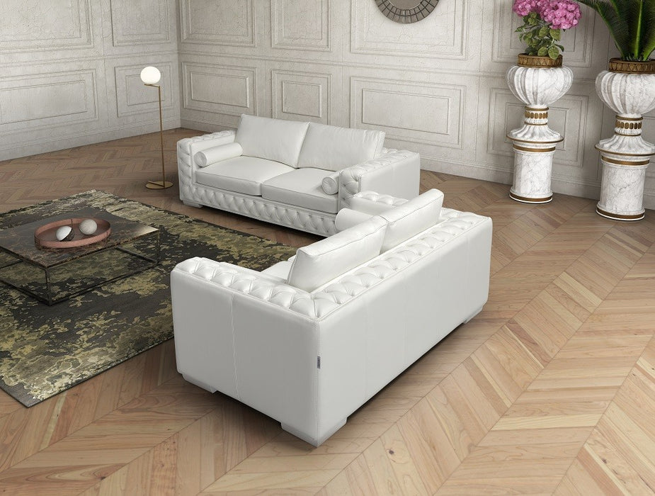 J&M Furniture - The Vanity Leather 4 Piece Living Room Set - 18343-SL-WHT