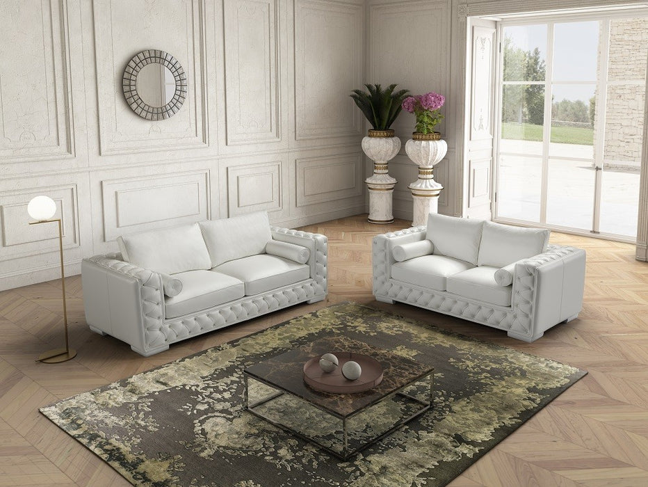 J&M Furniture - The Vanity Leather Loveseat - 18343-L-WHT