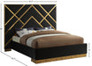 Meridian Furniture - Vector Black Velvet Upholstered King Bed - VectorBlack-K - GreatFurnitureDeal