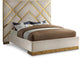 Meridian Furniture - Vector Cream Velvet Upholstered King Bed - VectorCream-K - GreatFurnitureDeal