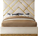 Meridian Furniture - Vector Cream Velvet Upholstered King Bed - VectorCream-K - GreatFurnitureDeal