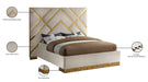 Meridian Furniture - Vector Cream Velvet Upholstered King Bed - VectorCream-K - GreatFurnitureDeal