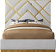 Meridian Furniture - Vector White Velvet Upholstered King Bed - VectorWhite-K - GreatFurnitureDeal
