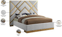 Meridian Furniture - Vector White Velvet Upholstered King Bed - VectorWhite-K - GreatFurnitureDeal