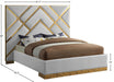 Meridian Furniture - Vector White Velvet Upholstered Queen Bed - VectorWhite-Q - GreatFurnitureDeal