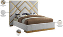 Meridian Furniture - Vector White Velvet Upholstered Queen Bed - VectorWhite-Q - GreatFurnitureDeal